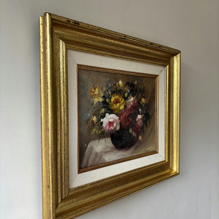 Detailed Floral Still Life Oil Painting "Flower Bouquet" Elegant Small Artwork Holland Art Shop