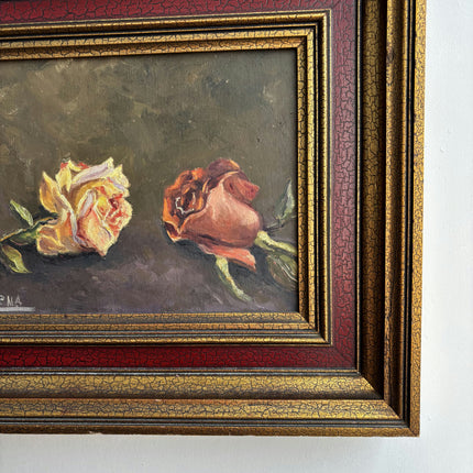 Classic Floral Still Life Oil Painting "Framed Roses" Handcrafted Artwork Holland Art Shop