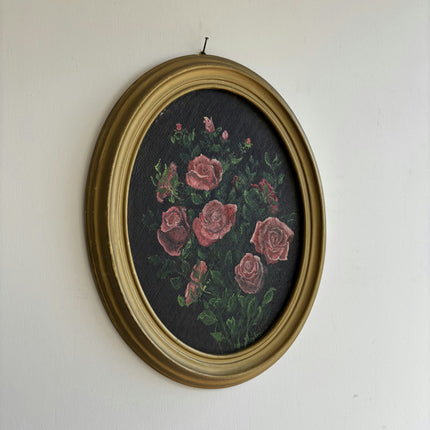 Detailed Floral Still Life Oil Painting "Pink Roses" Refined Small Art Holland Art Shop