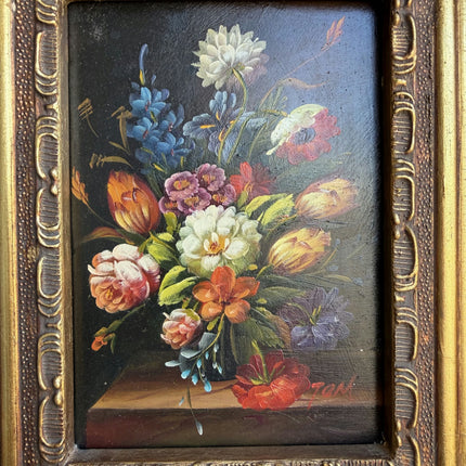 Expressive Floral Still Life Oil Painting "Floral Bouquet" Elegant Small Art Holland Art Shop