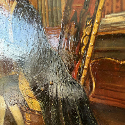 Traditional Figurative Oil Painting "Seated Scholar" Refined Small Artwork Holland Art Shop