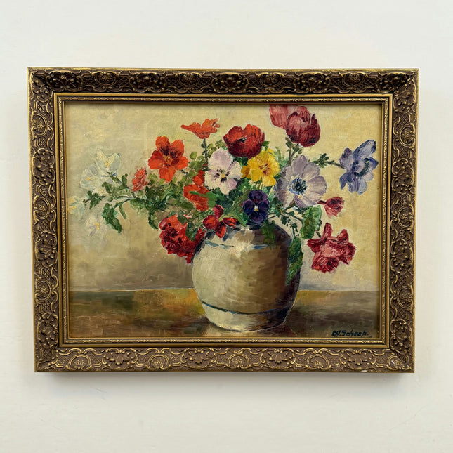 Original Floral Still Life Oil Painting "Flower Vase" Refined Art Holland Art Shop