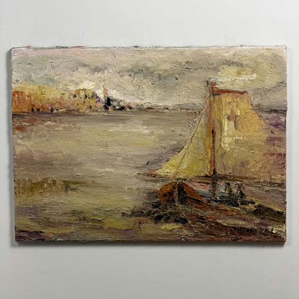 Authentic Seascape Oil Painting "Sailboat Bow" Traditional Artwork Holland Art Shop
