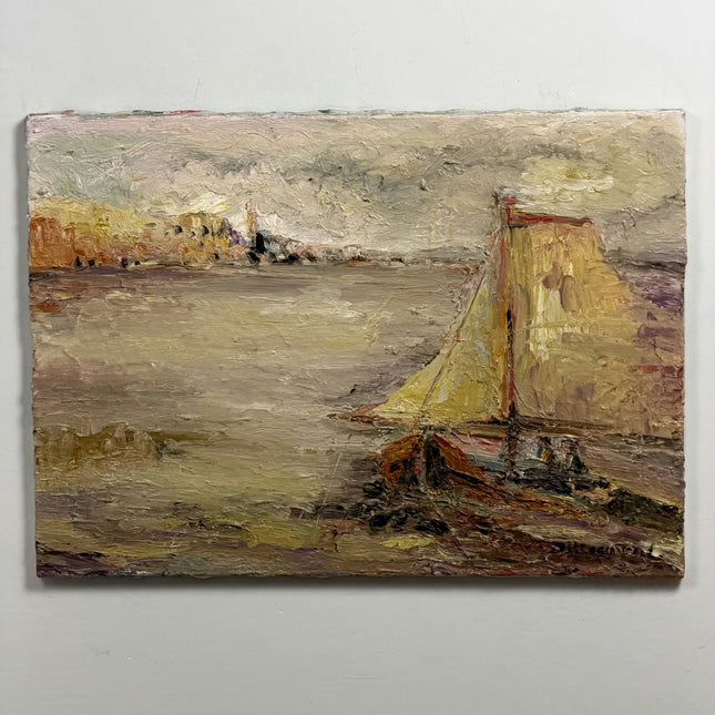 Authentic Seascape Oil Painting "Sailboat Bow" Traditional Artwork Holland Art Shop