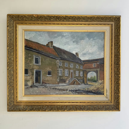 Authentic Landscape Oil Painting "Old House" Rustic Artwork Holland Art Shop