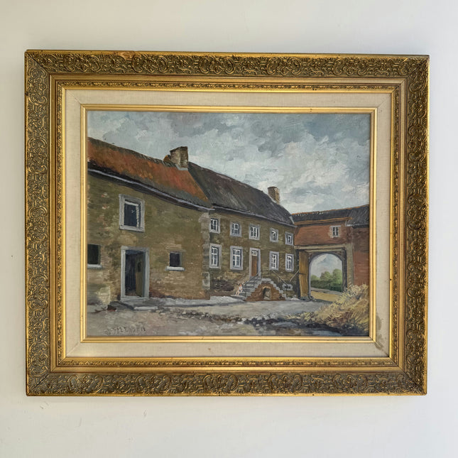 Authentic Landscape Oil Painting "Old House" Rustic Artwork Holland Art Shop
