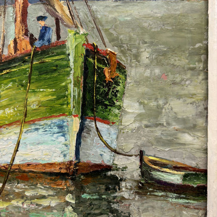 Classic Seascape Oil Painting "Fishing Boat" Timeless Small Art Holland Art Shop