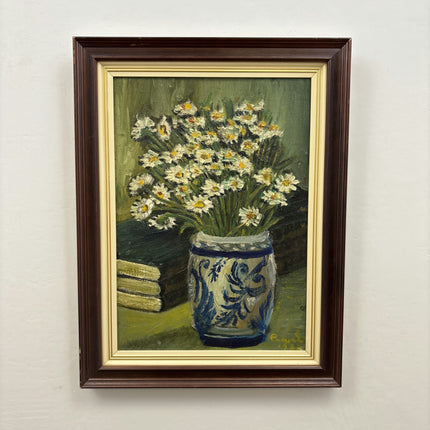 Authentic Floral Still Life Oil Painting "Blue Vase" Original Dutch Artwork Holland Art Shop