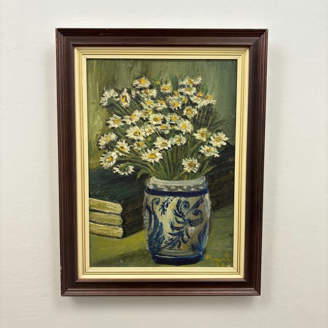 Authentic Floral Still Life Oil Painting "Blue Vase" Original Dutch Artwork Holland Art Shop