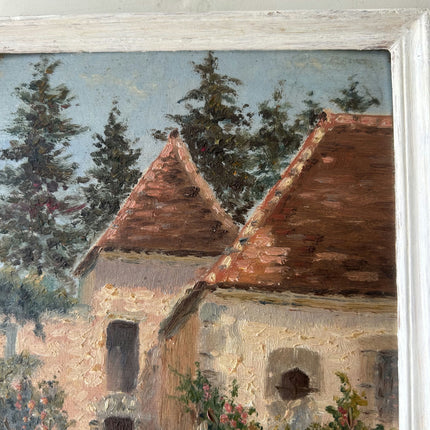 Original Landscape Oil Painting "Tiled Roofs" Elegant Small Artwork Holland Art Shop