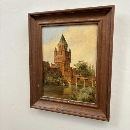 Traditional Cityscape Oil Painting "Cardboard Backing" Elegant Small Artwork Holland Art Shop