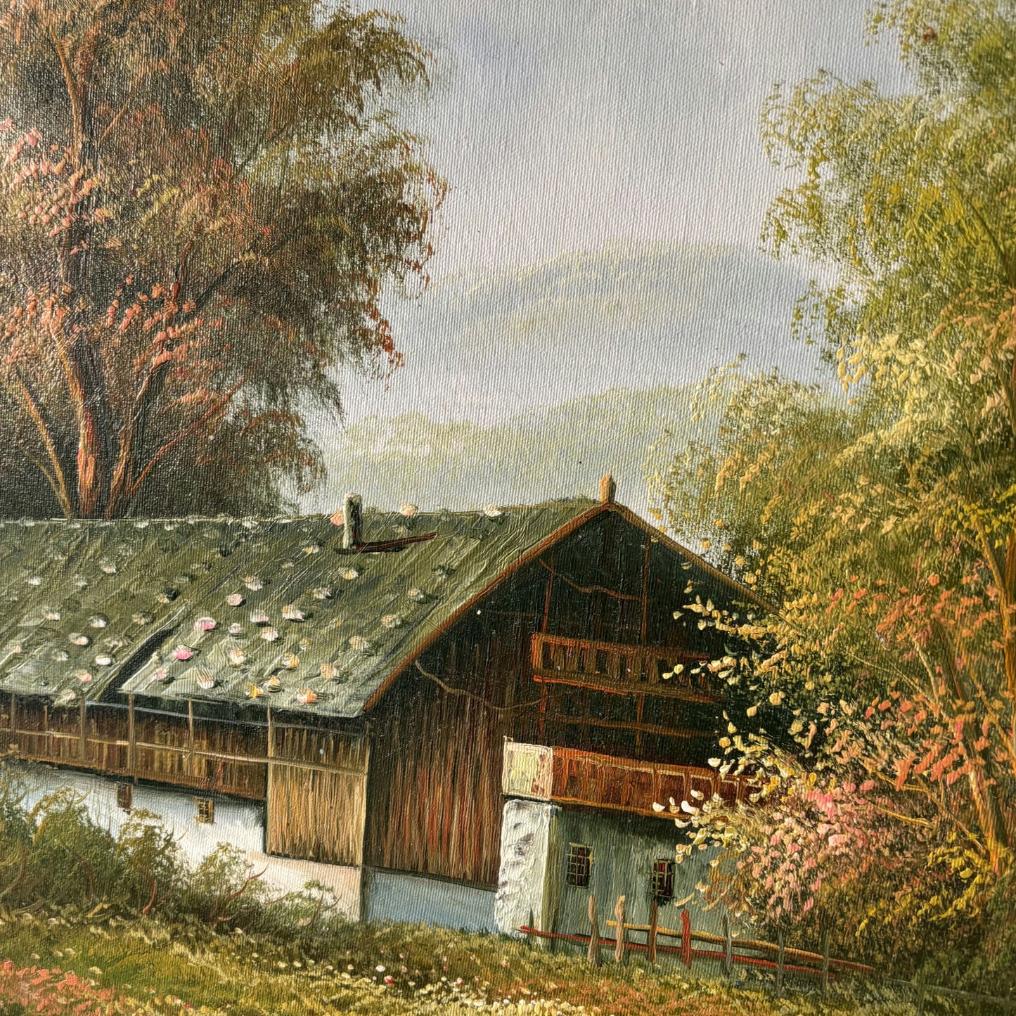 Wonderful Landscape Oil Painting "Weathered Barn" Expressive Large Art