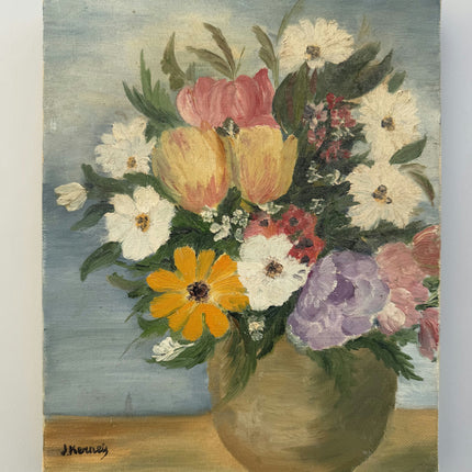 Detailed Floral Still Life Oil Painting "Flower Vase" Timeless Small Art Holland Art Shop