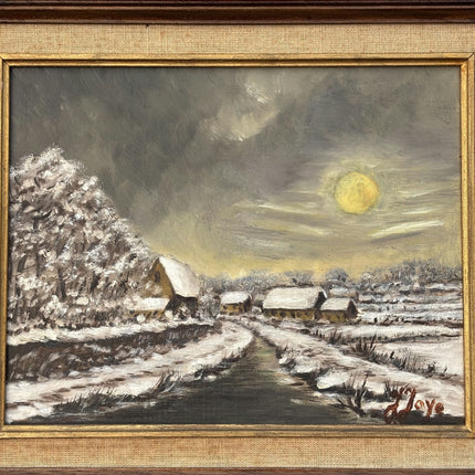 Classic Winter Landscape Oil Painting "Snowy Village" Refined Art Holland Art Shop