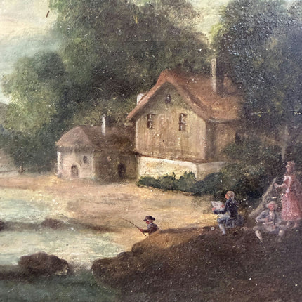 Antique Landscape Oil Painting "River Cottage" Classic Art Holland Art Shop