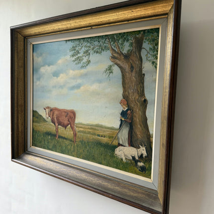 Authentic Interior Oil Painting "Grazing Cow" Elegant Artwork Holland Art Shop