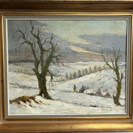 Expressive Winter Landscape Oil Painting "Snowy Trees" Detailed Art Holland Art Shop