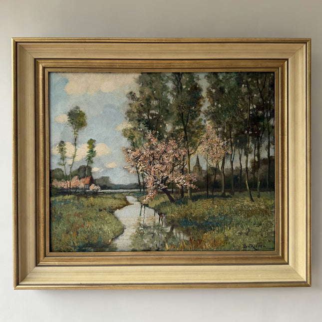 Original Landscape Oil Painting "Flowering Tree" Classic Art Holland Art Shop