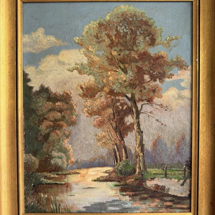 Elegant Landscape Oil Painting "Autumn Tree" Detailed Artwork Holland Art Shop