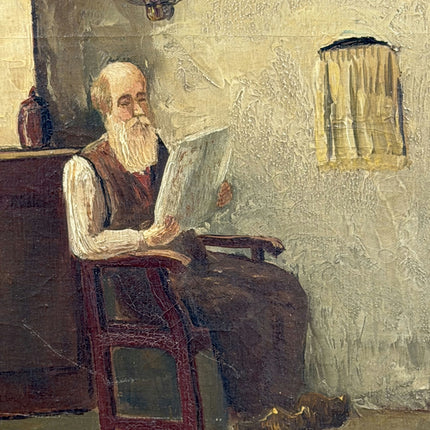 Original Church Interior Oil Painting "Bearded Reader" Traditional Art Holland Art Shop