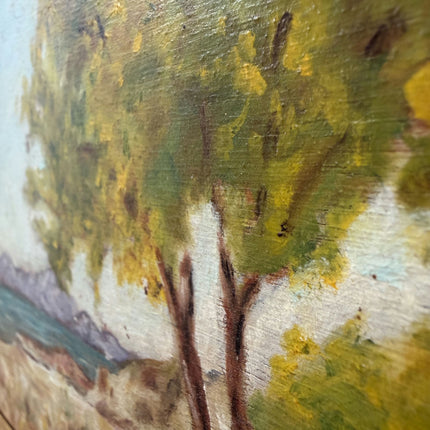 Authentic Seascape Oil Painting "Coastal Trees" Timeless Small Artwork Holland Art Shop