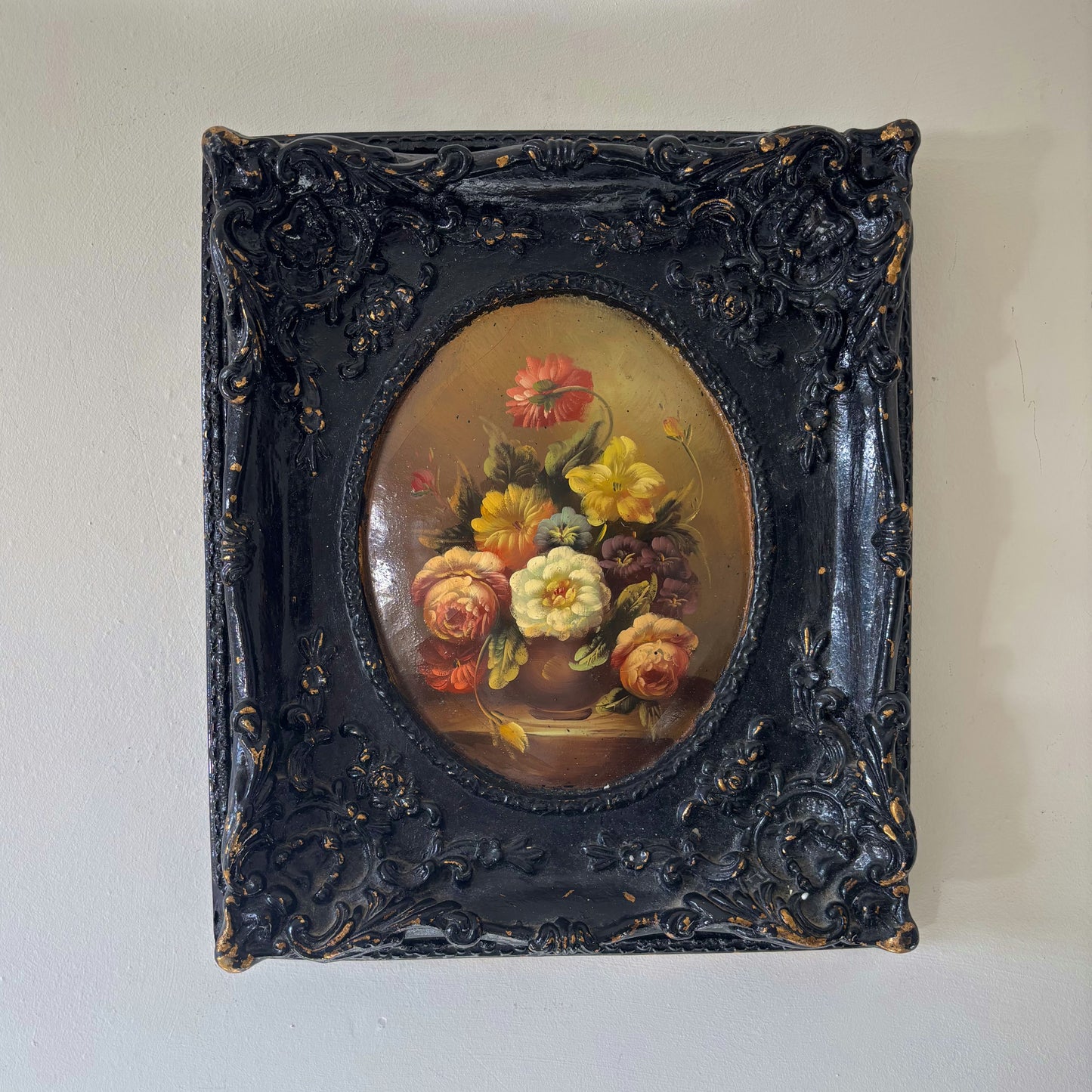 Fine Oil Painting Floral Still Life "Floral Arrangement" Intriguing Italian Art