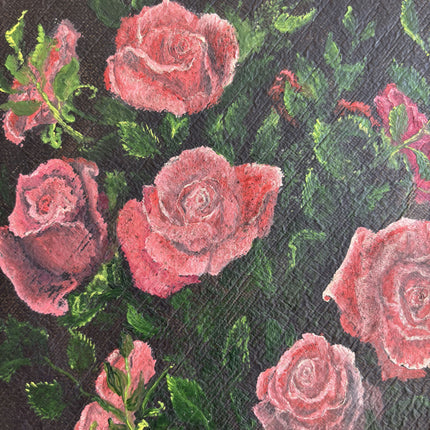 Detailed Floral Still Life Oil Painting "Pink Roses" Refined Small Art Holland Art Shop