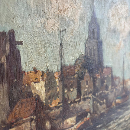 Detailed Cityscape Oil Painting "Framed Painting" Authentic Art Holland Art Shop
