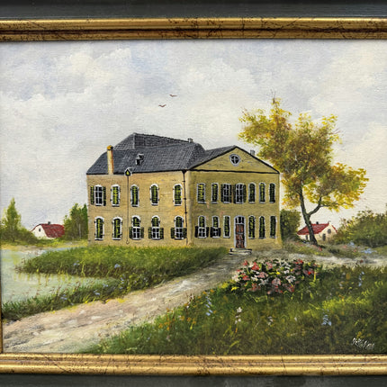 Timeless Cityscape Oil Painting "Yellow Mansion" Classic Small Artwork Holland Art Shop