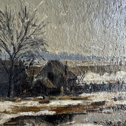 Authentic Winter Landscape Oil Painting "Framed Painting" Detailed Art Holland Art Shop