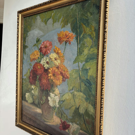 Elegant Floral Still Life Oil Painting "Flower Vase" Vintage French  Art Holland Art Shop
