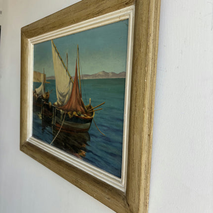 Traditional Seascape Oil Painting "Sailboat Group" Refined Art Holland Art Shop