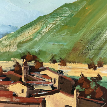 Original Landscape Oil Painting "Hill Village" Timeless Large Art Holland Art Shop