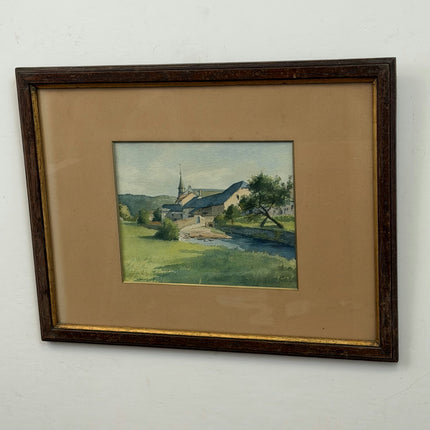 Authentic Landscape Aquarel "Framed Painting" Vintage Art Holland Art Shop