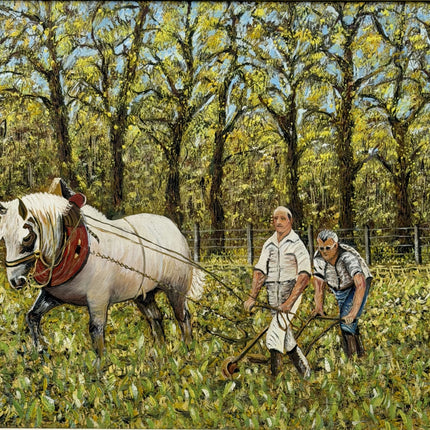 Expressive Animals Oil Painting "White Horse" Authentic Art Holland Art Shop