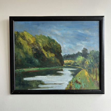 Authentic Landscape Oil Painting "River Bend" Elegant Artwork Holland Art Shop