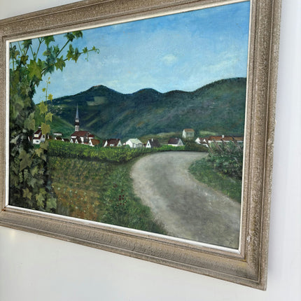 Timeless Landscape Oil Painting "Village Church" Rustic Large Artwork Holland Art Shop