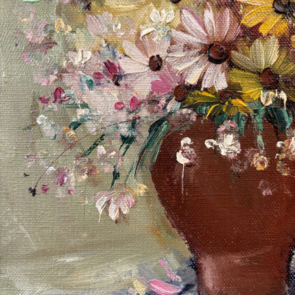 Classic Oil Painting Flowery Still Life "Flower Bouquet" Authentic Small Artwork