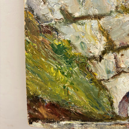 Classic Seascape Oil Painting "Rock Cliff" Rustic Small Artwork Holland Art Shop
