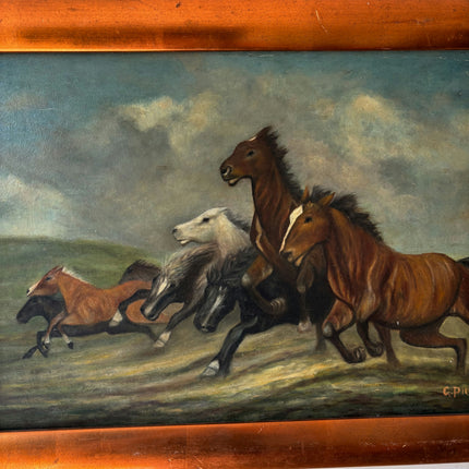 Timeless Animals Oil Painting "Running Horses" Original Artwork Holland Art Shop