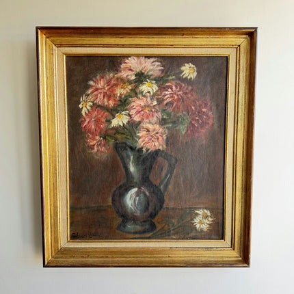Traditional Floral Still Life Oil Painting "Flowered Vase" Handcrafted Art Holland Art Shop