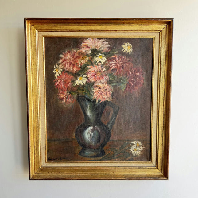 Traditional Floral Still Life Oil Painting "Flowered Vase" Handcrafted Art Holland Art Shop