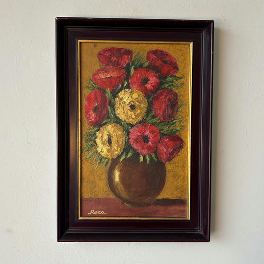 Authentic Flowery Still Life "Floral Arrangement" Remarkable Medium Art