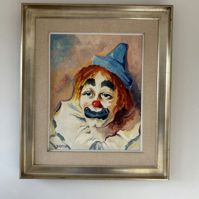 Expressive Portrait Oil Painting "Sad Clown" Traditional Large Art Holland Art Shop