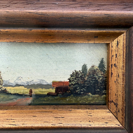 Elegant Landscape Oil Painting "Wooden Frame" Expressive Small Art Holland Art Shop