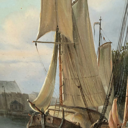 Elegant Scenery Oil Painting "Sailing Ships" Rustic Art Holland Art Shop