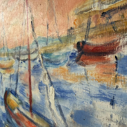 Refined Harbor Scene Oil Painting "Colorful Boats" Traditional Art Holland Art Shop
