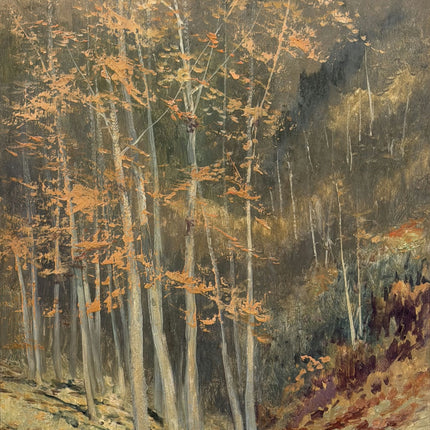 1929 Landscape Oil Painting "Autumn Trees" Art Holland Art Shop