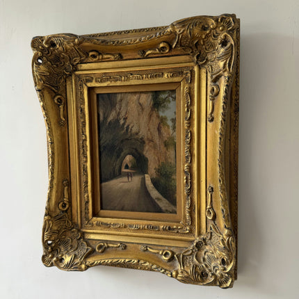 19th Century Antique Landscape Oil Painting "Mossy Ground" Small Art Holland Art Shop