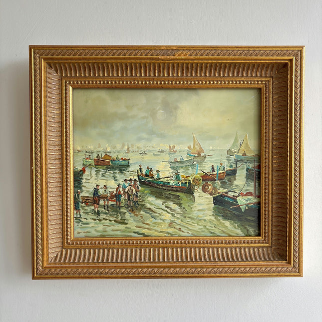 Authentic Figurative Oil Painting "Gilded Frame" Expressive Small Artwork Holland Art Shop